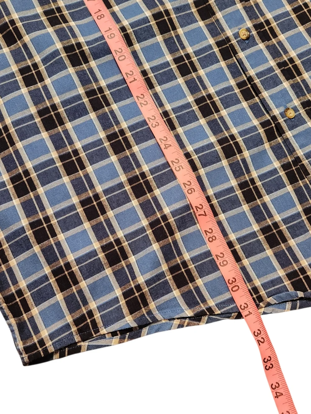 Eddie Bauer Men's Size Large Micro-Check Plaid Cotton Button-Down Shirt Office